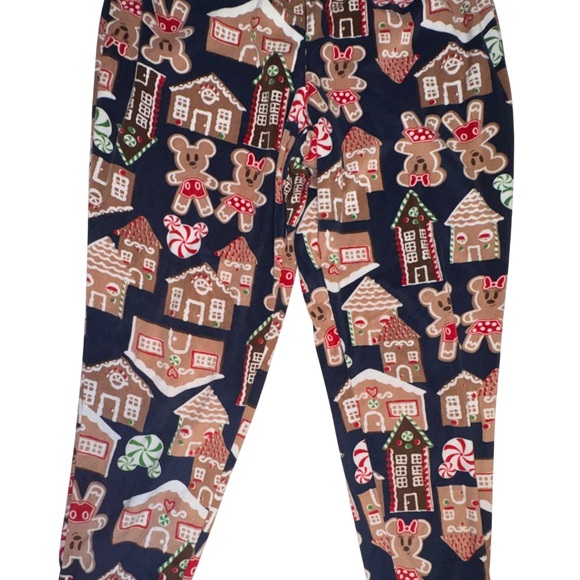 Disney Holiday Gingerbread Mickey & Minnie Mouse long sleeve pajama set large - Picture 3 of 8